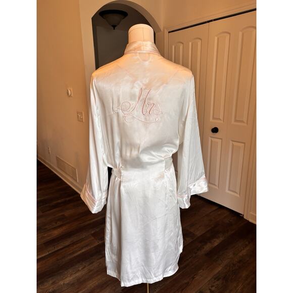 Linea Donatella White Lace Peignoir Set Nightgown Robe Wedding Lingerie Lg Bride - Picture 4 of 12